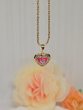Chain with pink heart pendant