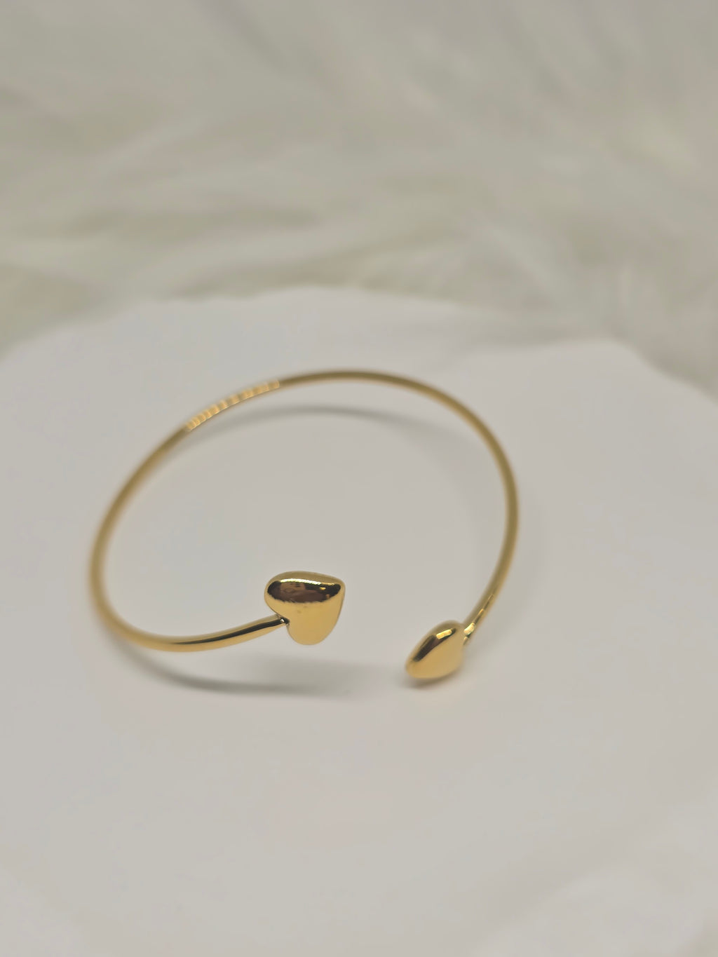 Open Heart Cuff Bangle – 14K Gold Plated Stainless Steel