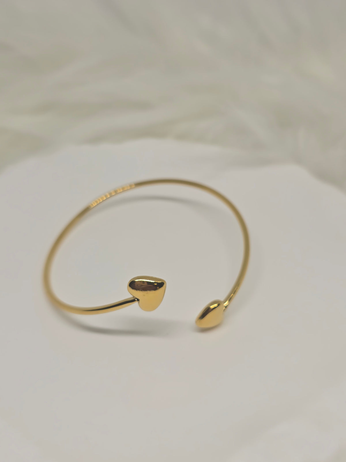 Open Heart Cuff Bangle – 14K Gold Plated Stainless Steel