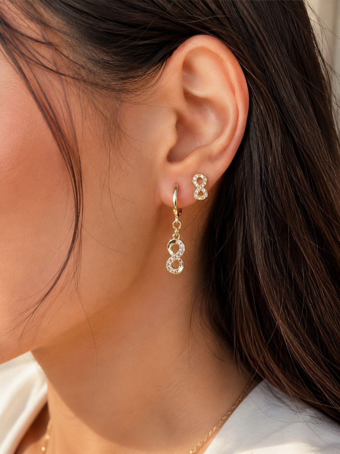 Infinity earrings pair