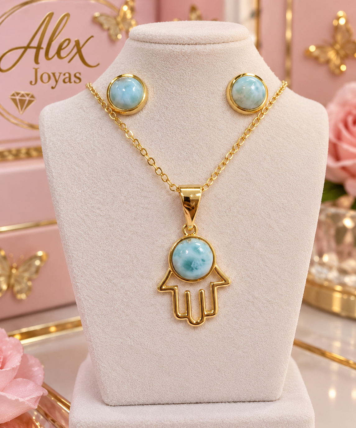 Mano Fatima en larimar