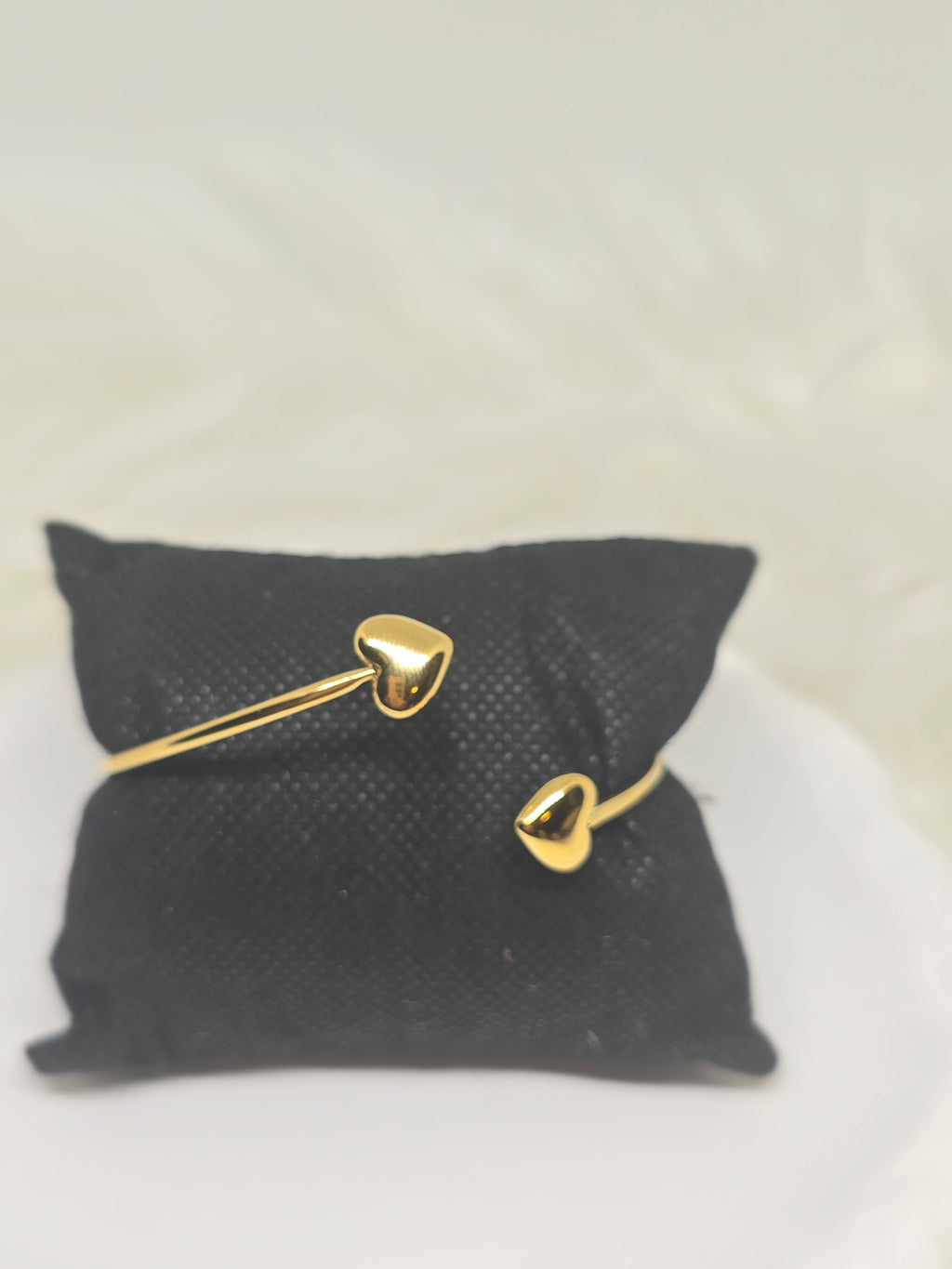 Open Heart Cuff Bangle – 14K Gold Plated Stainless Steel