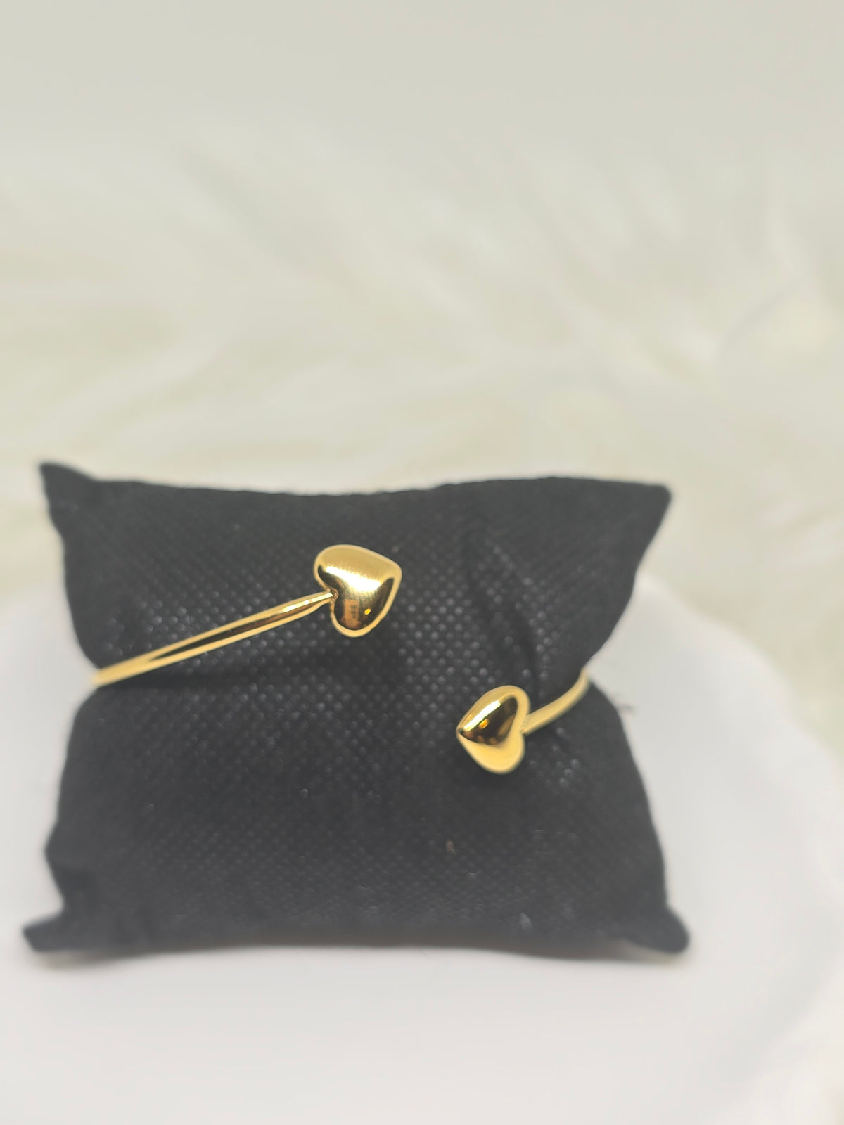 Open Heart Cuff Bangle – 14K Gold Plated Stainless Steel