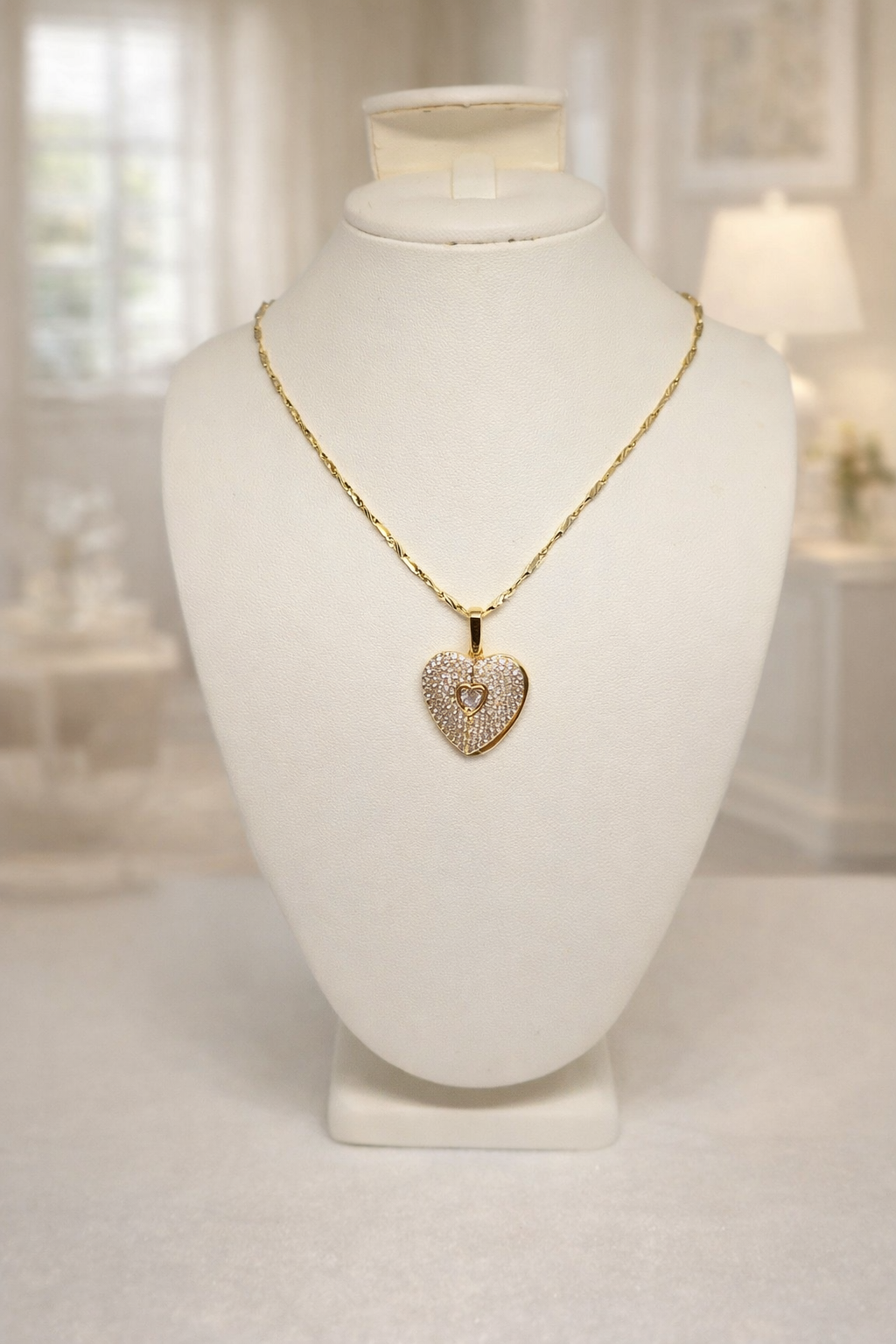 Chain with open heart pendant