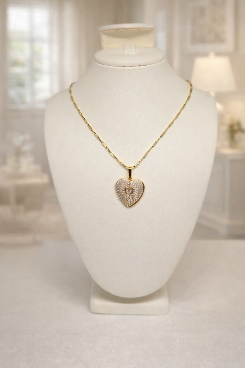 Chain with open heart pendant